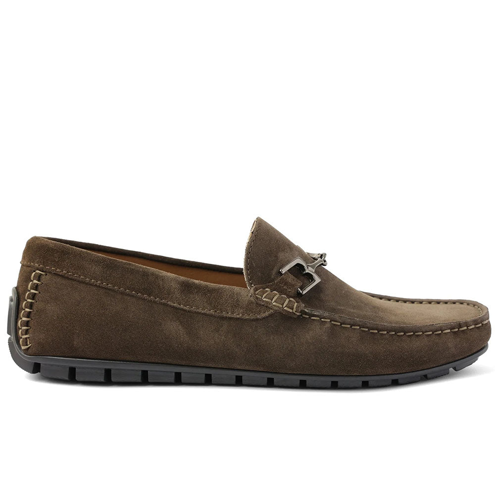 Bruno Magli Xander Suede Driving Moccasin Dark Brown