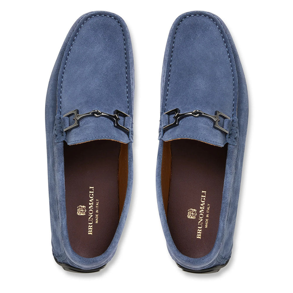 Bruno Magli Xander Suede Driving Moccasin Light Blue