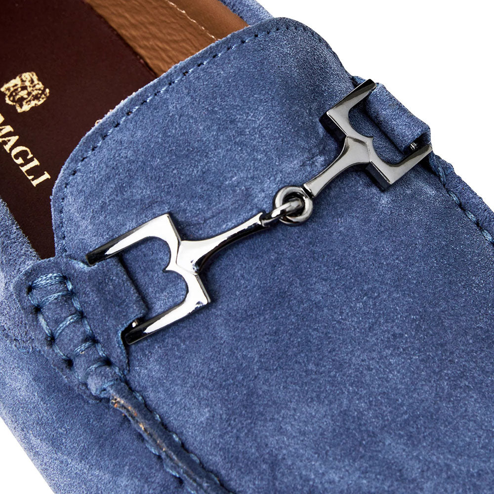 Bruno Magli Xander Suede Driving Moccasin Light Blue