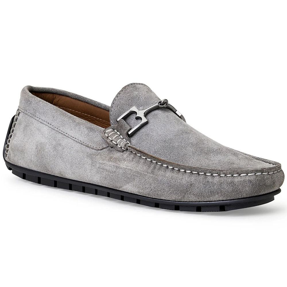 Bruno Magli Xander Suede Driving Moccasin Light Grey
