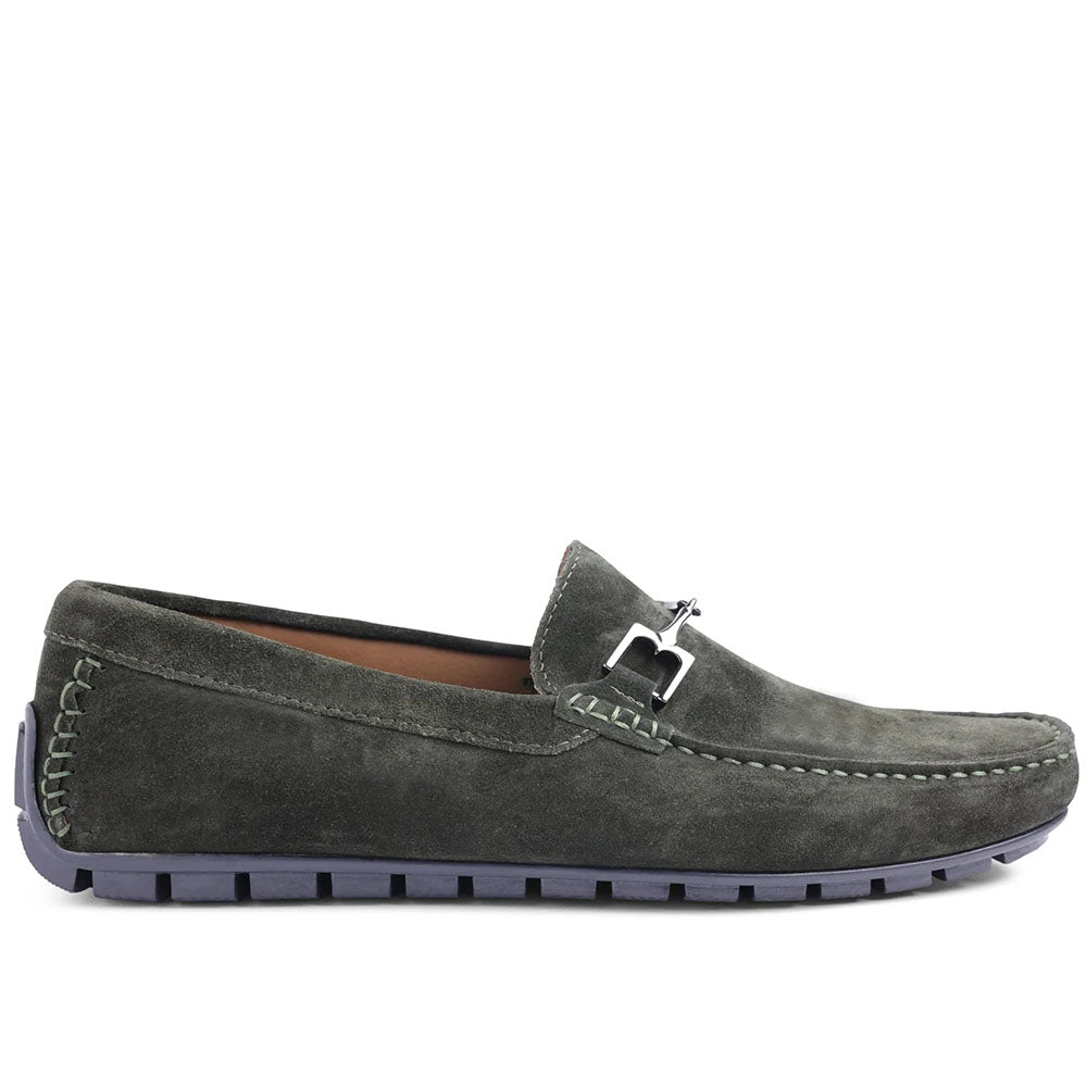 Bruno Magli Xander Suede Driving Moccasin Military Green