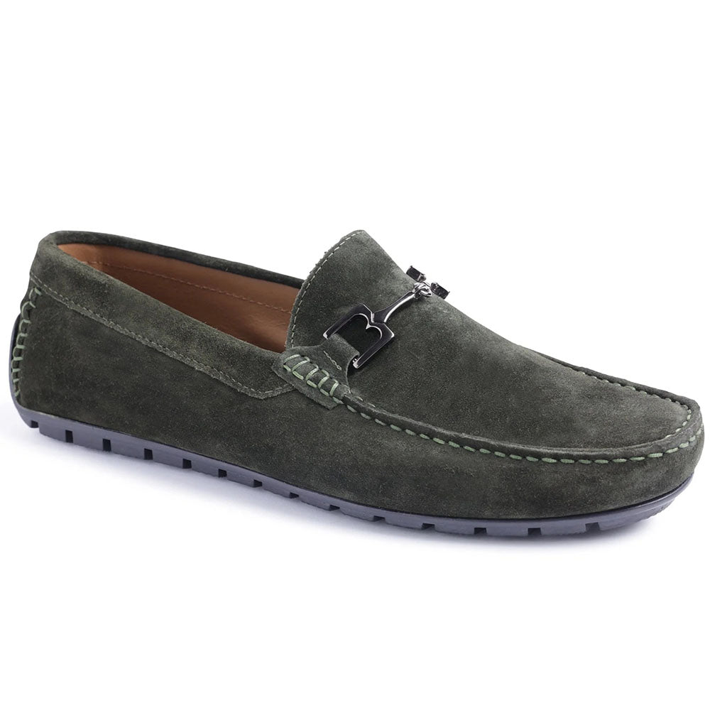 Bruno Magli Xander Suede Driving Moccasin Military Green