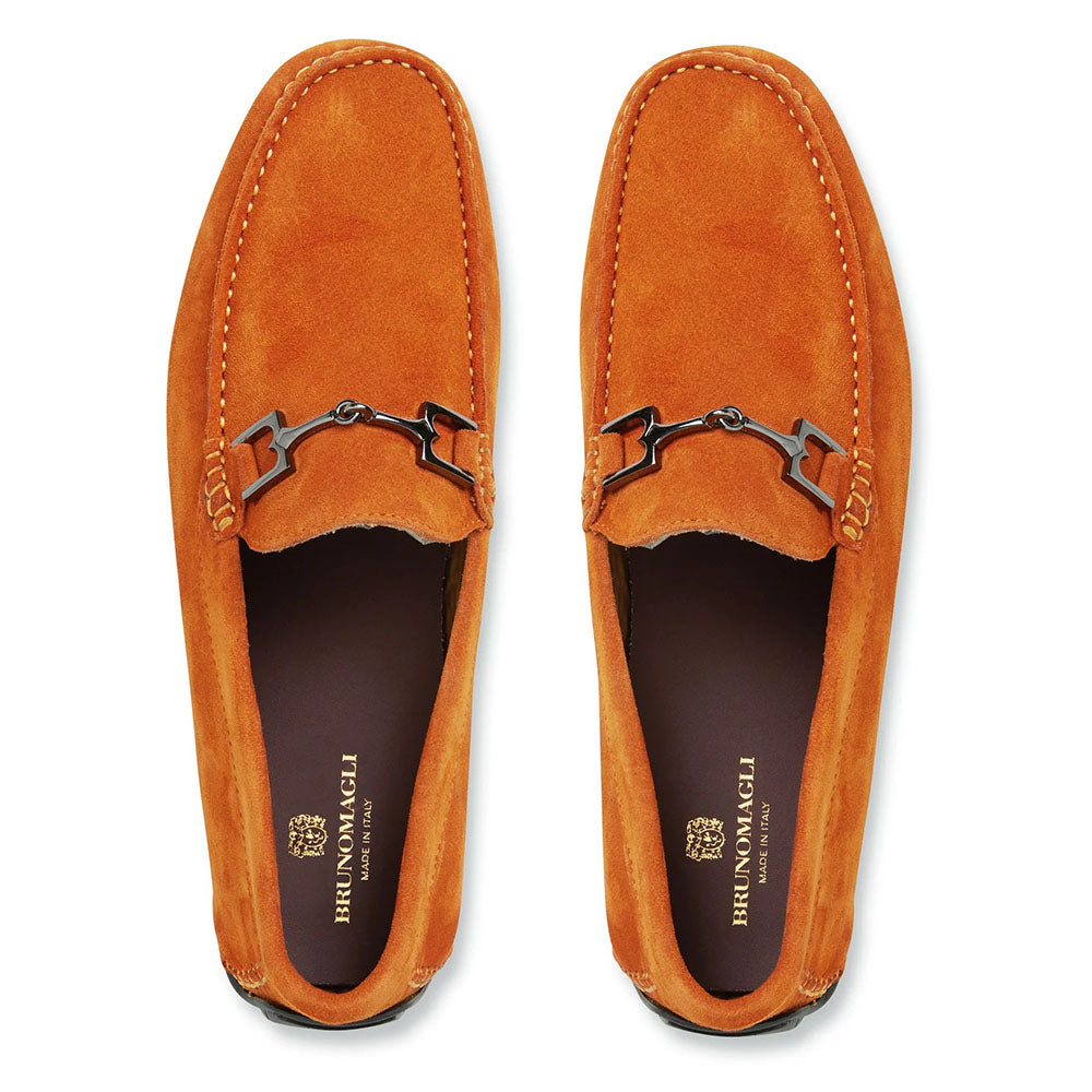 Bruno Magli Xander Suede Driving Moccasin Orange