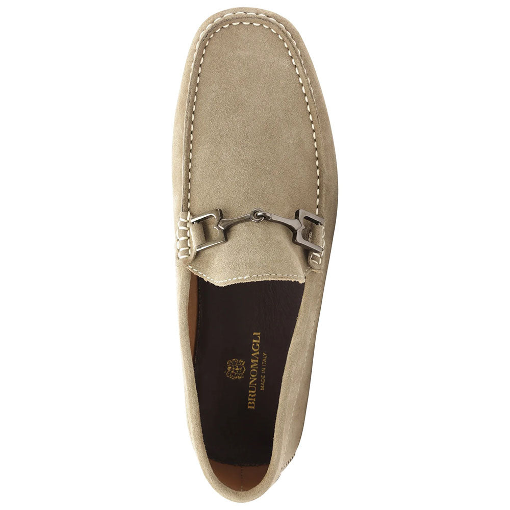 Bruno Magli Xander Suede Driving Moccasin Taupe
