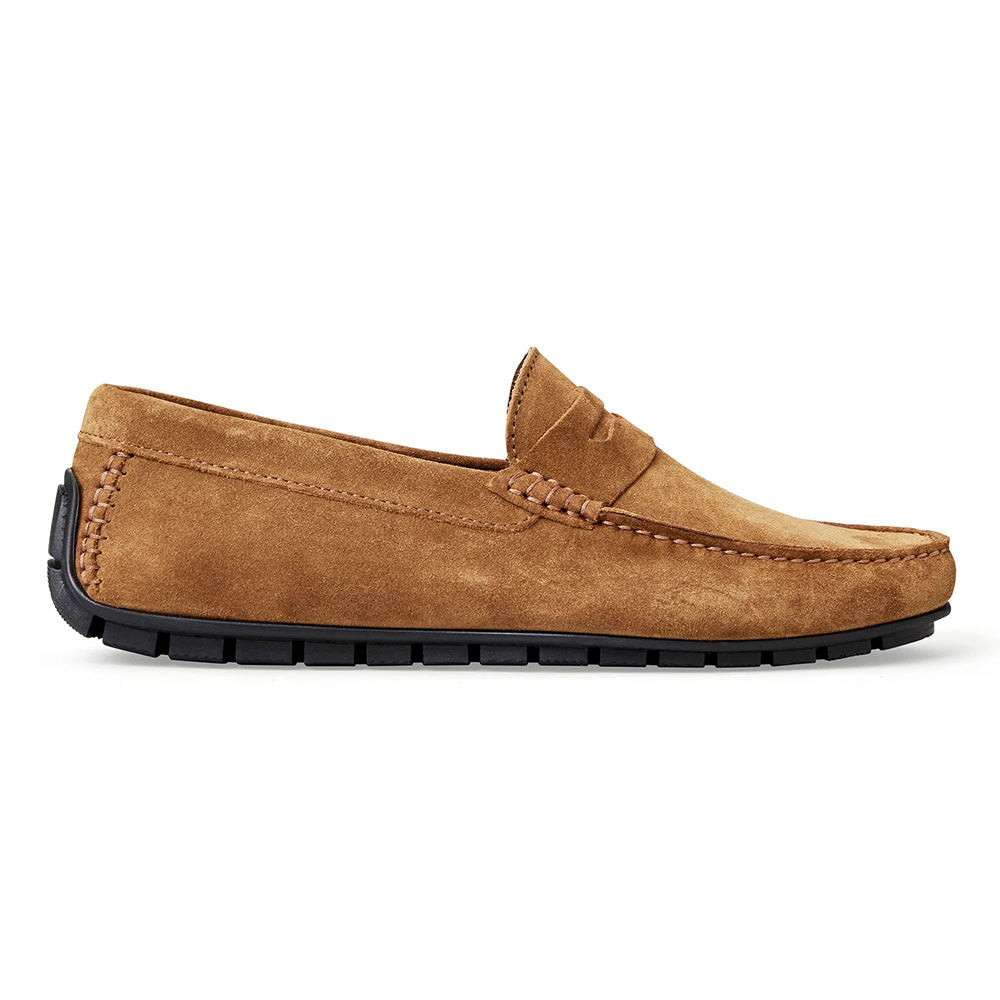Bruno Magli Xane Suede Casual Slip-on Driving Moccasin Cognac