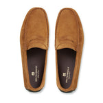 Bruno Magli Xane Suede Casual Slip-on Driving Moccasin Cognac