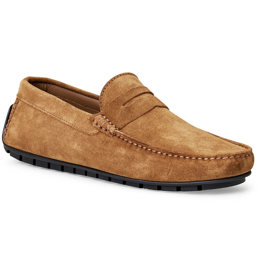 Bruno Magli Xane Suede Casual Slip-on Driving Moccasin Cognac