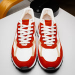 Zelli Bruno Italian Goat Suede & Calfskin Trainer Sneaker Cream / Rust (66-241-CRE)