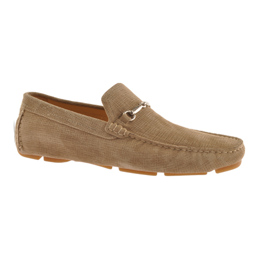 Bruno Magli Gevoro Printed Suede Driving Shoes Beige