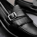 Handsewn Shoe Co. Buckle Kilt Loafer Black