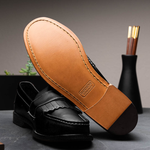 Handsewn Shoe Co. Buckle Kilt Loafer Black