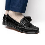Handsewn Shoe Co. Buckle Kilt Loafer Black