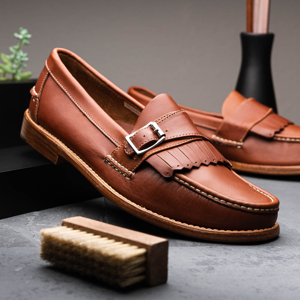 Handsewn Shoe Co. Buckle Kilt Loafer Brown