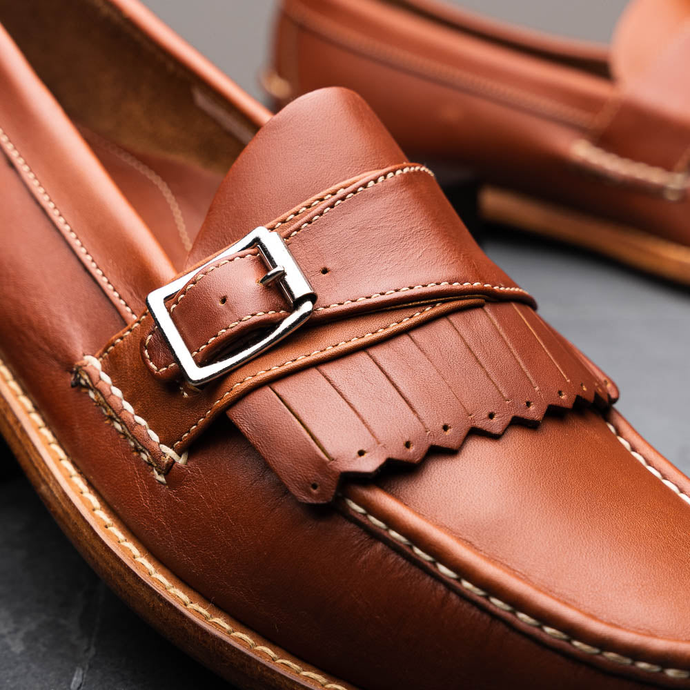 Handsewn Shoe Co. Buckle Kilt Loafer Brown
