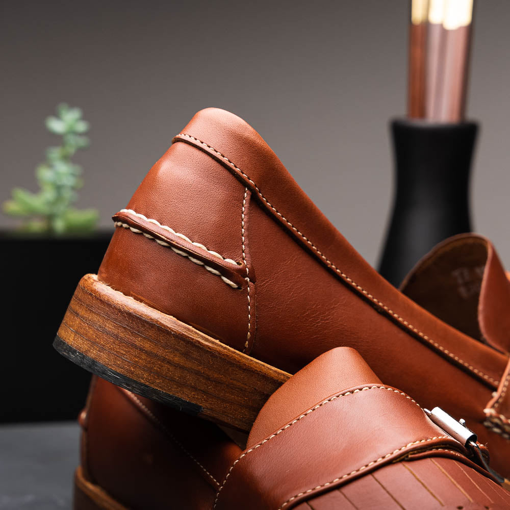Handsewn Shoe Co. Buckle Kilt Loafer Brown