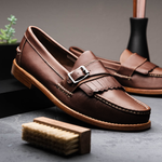 Handsewn Shoe Co. Buckle Kilt Loafer Dark Brown