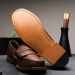 Handsewn Shoe Co. Buckle Kilt Loafer Dark Brown