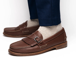 Handsewn Shoe Co. Buckle Kilt Loafer Dark Brown