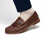 Handsewn Shoe Co. Buckle Kilt Loafer Dark Brown