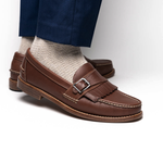 Handsewn Shoe Co. Buckle Kilt Loafer Dark Brown