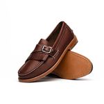 Handsewn Shoe Co. Buckle Kilt Loafer Dark Brown