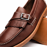 Handsewn Shoe Co. Buckle Kilt Loafer Dark Brown