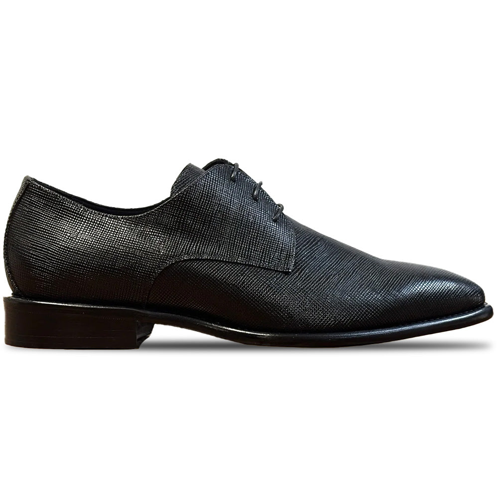 Calzoleria Toscana Budrio Saffiano Leather Lace-Up Black