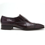 Caporicci 202 Alligator Cap Toe Loafers Burgundy