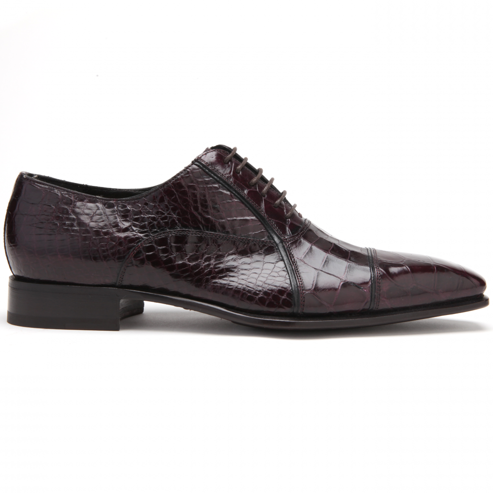 Caporicci 201 Genuine Alligator Spectator Shoes Bordo (Burgundy)