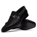 Corrente C022-5776 Buckle Woven Loafer Shoes Black