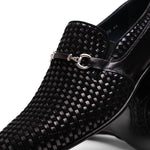 Corrente C022-5776 Buckle Woven Loafer Shoes Black