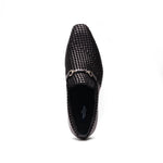 Corrente C022-5776 Buckle Woven Loafer Shoes Black