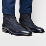 Corrente C202-3273 Python & Leather Boots Navy