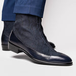 Corrente C202-3273 Python & Leather Boots Navy