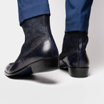 Corrente C202-3273 Python & Leather Boots Navy