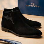 Corrente C2041-5361 Suede Side Zipper Boots Black
