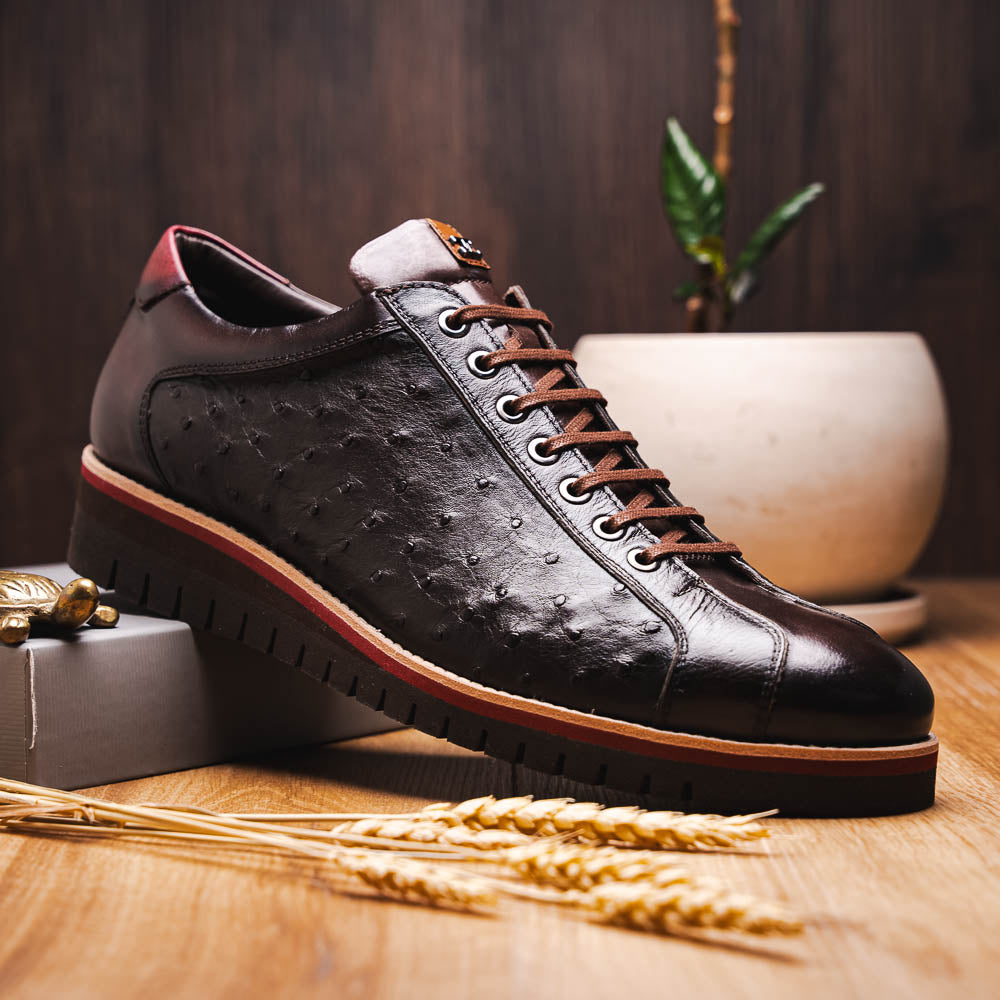 Corrente C21101-4005-OST Genuine Ostrich Sneakers Brown