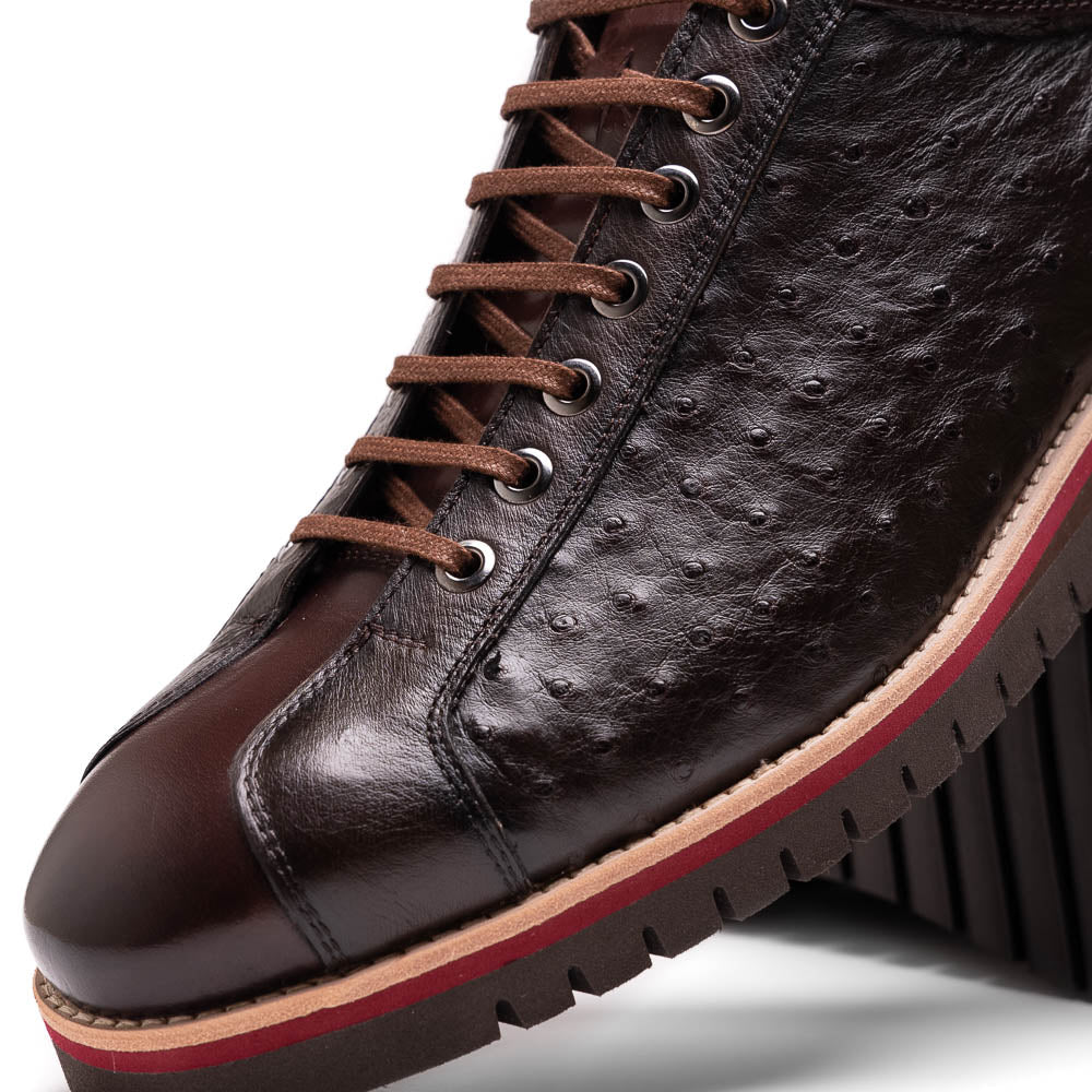 Corrente Genuine Ostrich Sneakers Brown