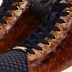 Vinci Leather The Caesars Leather High-Top Sneaker Brown / Navy