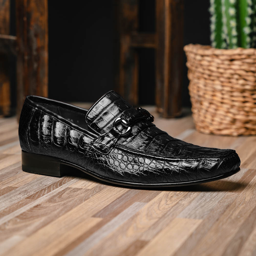 Los Altos Caiman Bit Loafers Black