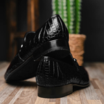 Los Altos Caiman Bit Loafers Black