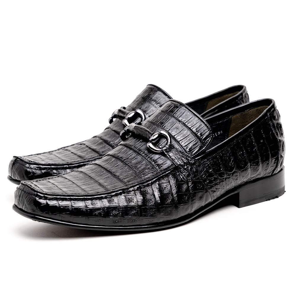 Los Altos Caiman Bit Loafers Black
