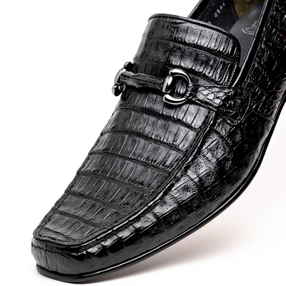 Los Altos Caiman Bit Loafers Black