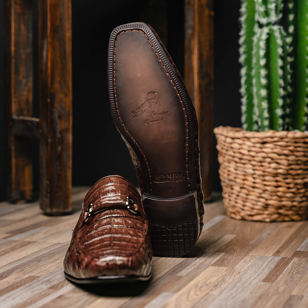 Los Altos Caiman Bit Loafers Brown