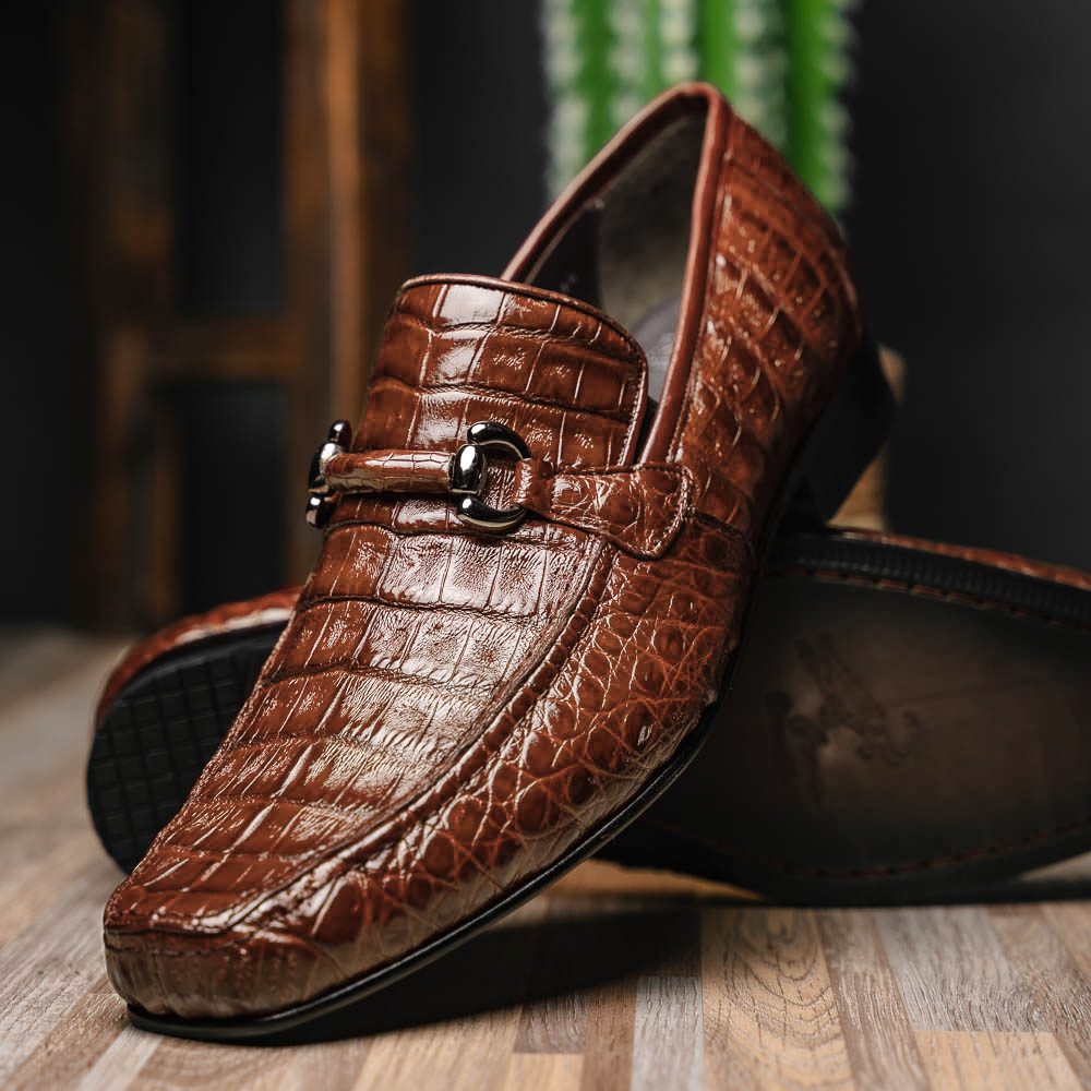 Los Altos Caiman Bit Loafers Brown