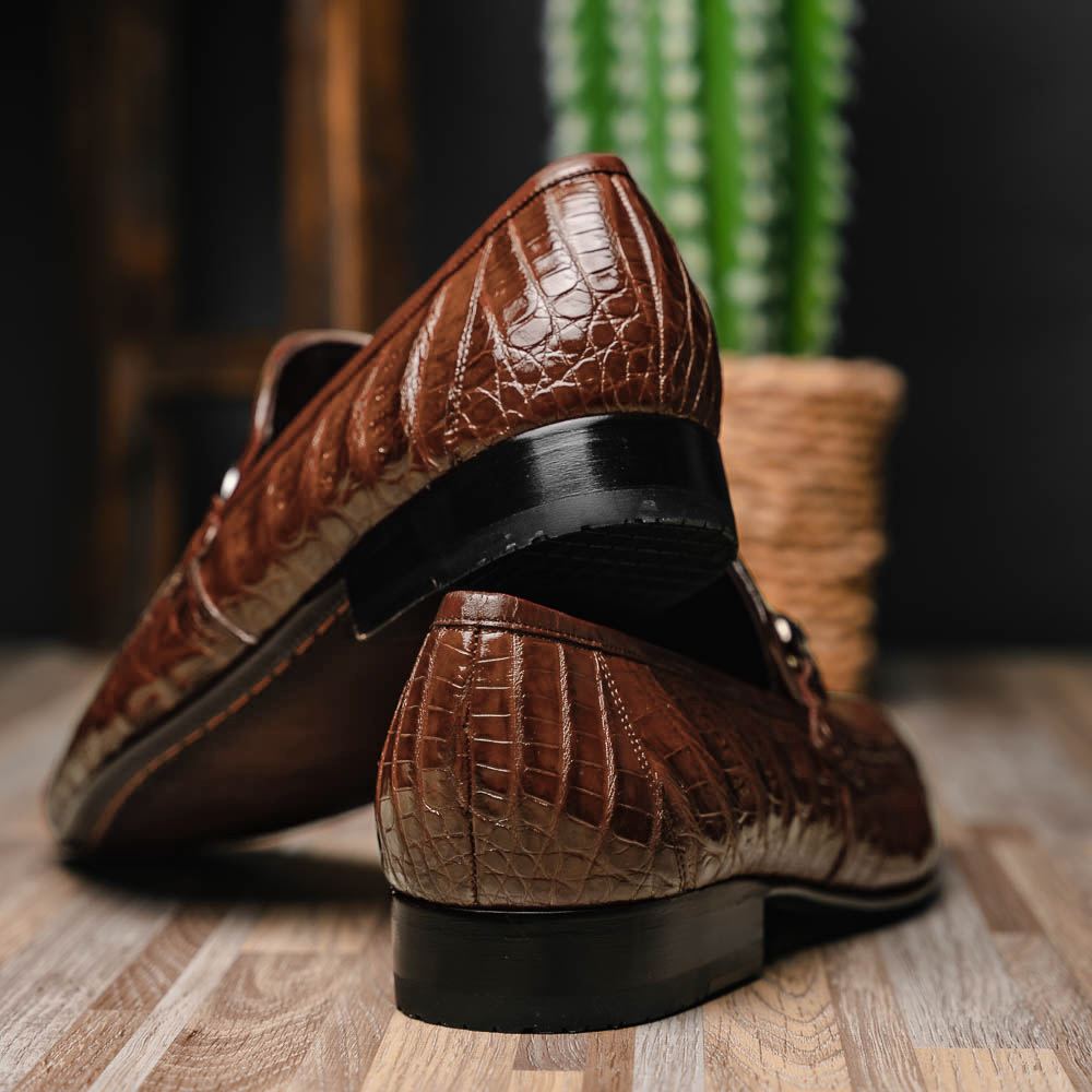 Los Altos Caiman Bit Loafers Brown