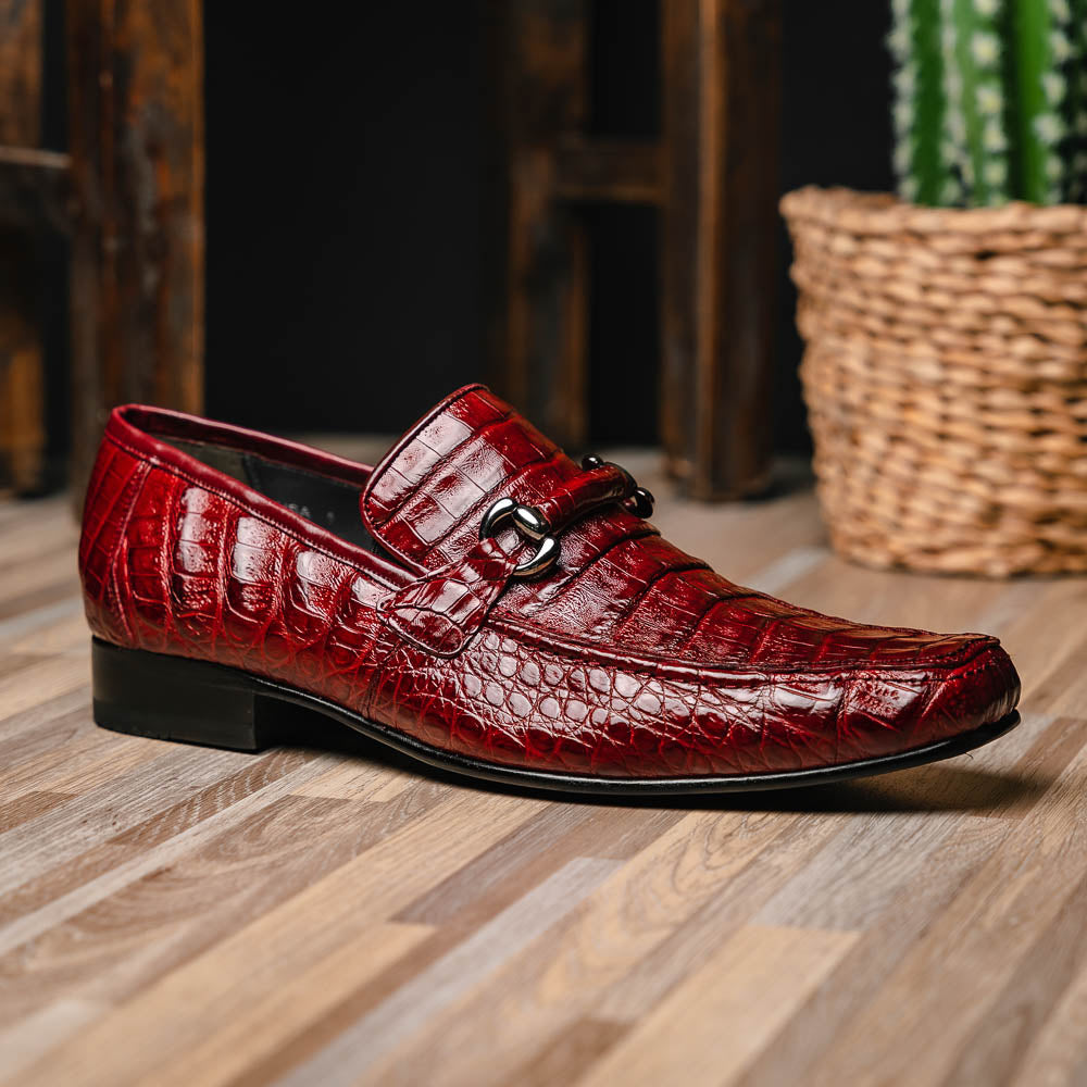 Los Altos Caiman Bit Loafers Burgundy