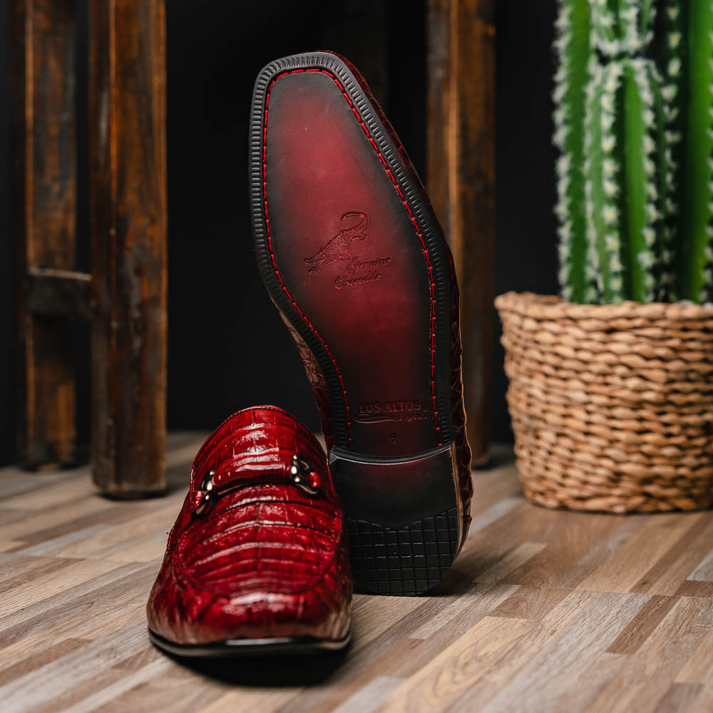 Los Altos Caiman Bit Loafers Burgundy