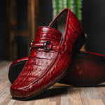 Los Altos Caiman Bit Loafers Burgundy