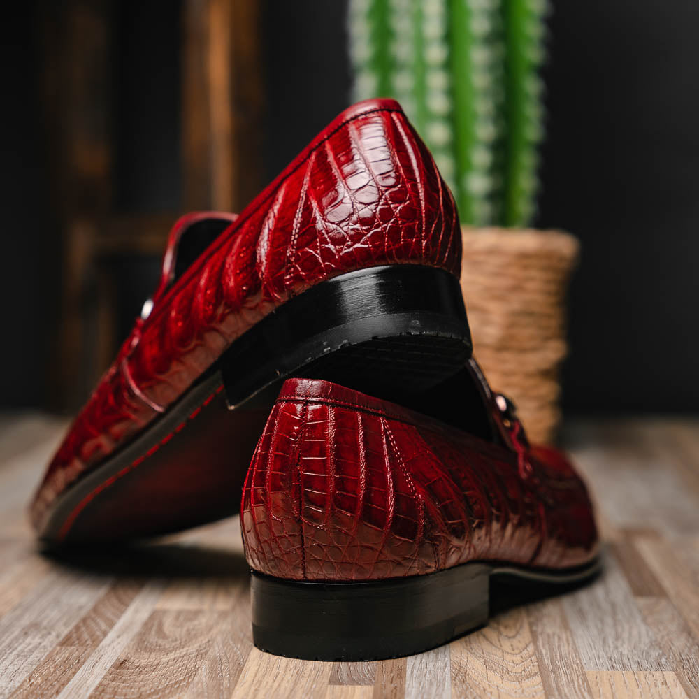 Los Altos Caiman Bit Loafers Burgundy